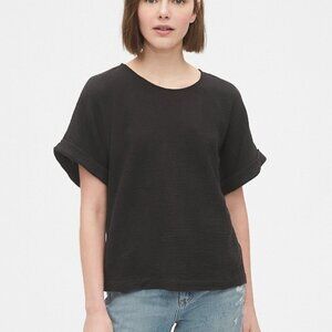 GAP True Black Gauzy Tee Short Sleeve Round Neck Size S